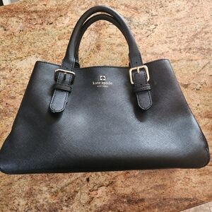 Kate Spade Black Satchel with Gold Accents